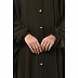 Front open Kaftan with fashionable buttons- Olive Green